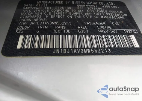 2021 Nissan Rogue Sport S Fwd Xtronic Cvt z USA, uszkodzony, nr VIN JN1BJ1AV3MW562213